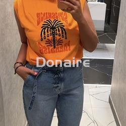 Camiseta naranja neón manga sisa Lez a Lez - Imagen 2