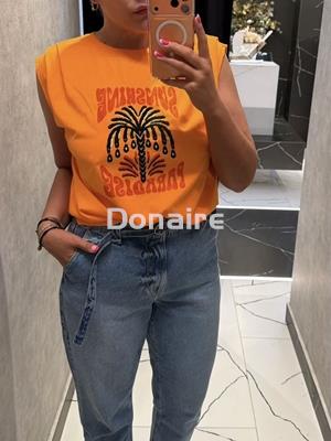 Camiseta naranja neón manga sisa Lez a Lez - Imagen 2