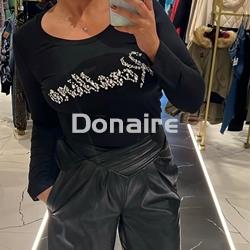 Camiseta negra manga larga KORALLINE - Imagen 1