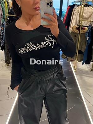 Camiseta negra manga larga KORALLINE - Imagen 1