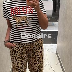 Camiseta rayas leopardo DEEP LOVE Lola Casademunt - Imagen 2