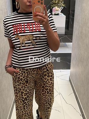 Camiseta rayas leopardo DEEP LOVE Lola Casademunt - Imagen 2