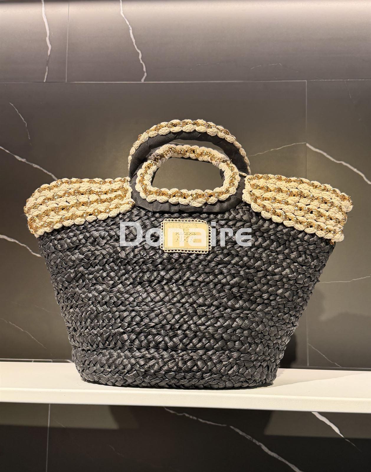 Capazo rafia y lurex NKN - Imagen 1