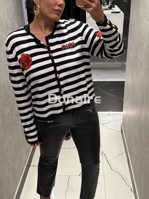 Cardigan rayas detalle parches Lola Casademunt - Imagen 1