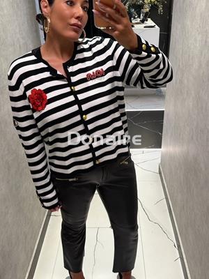 Cardigan rayas detalle parches Lola Casademunt - Imagen 2