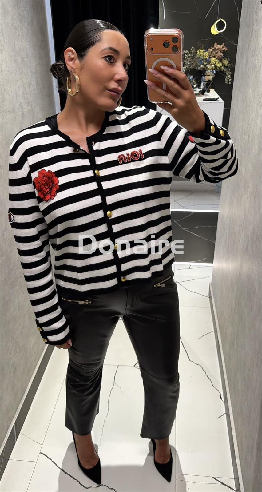 Cardigan rayas detalle parches Lola Casademunt - Imagen 3
