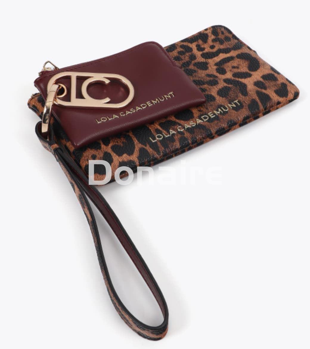 Cartera con monedero animal print y burdeos Lola Casademunt - Imagen 1