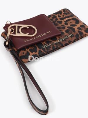 Cartera con monedero animal print y burdeos Lola Casademunt - Imagen 1