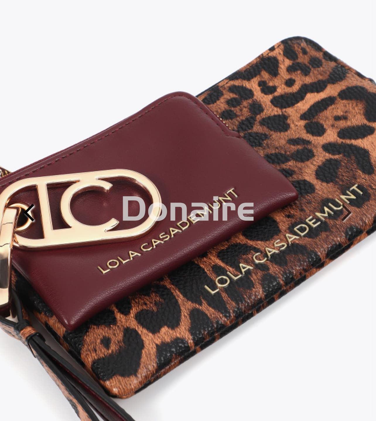 Cartera con monedero animal print y burdeos Lola Casademunt - Imagen 2