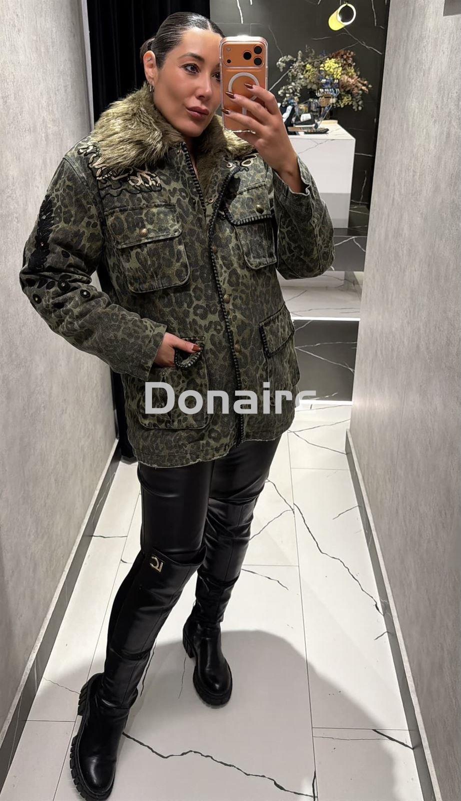 Cazadora animal print kaki BSB - Imagen 2