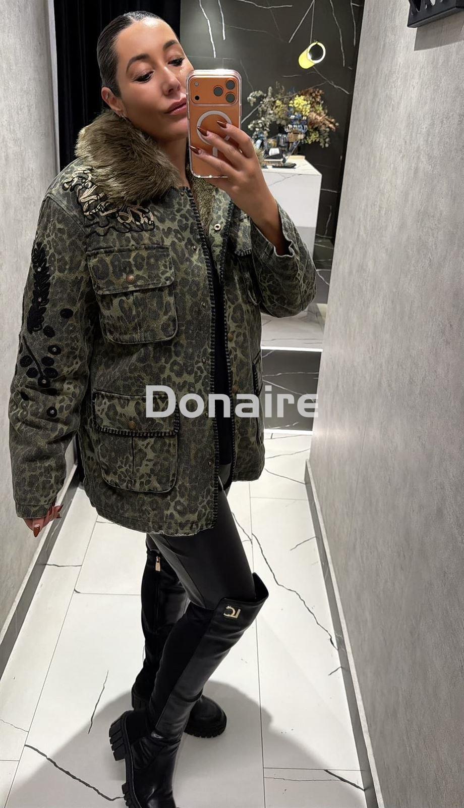 Cazadora animal print kaki BSB - Imagen 4