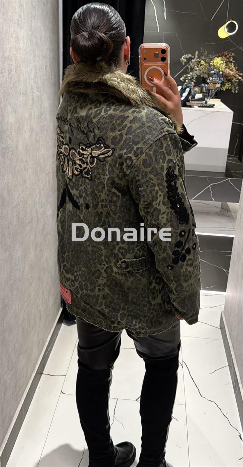 Cazadora animal print kaki BSB - Imagen 5