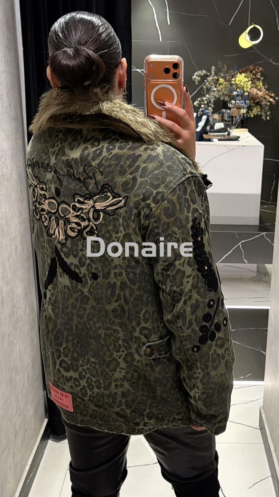 Cazadora animal print kaki BSB - Imagen 6