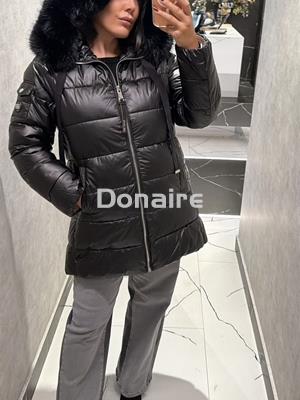 Cazadora larga acolchada negra BSB - Imagen 1