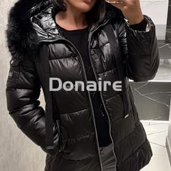 Cazadora larga acolchada negra BSB - Imagen 2