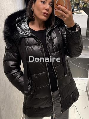 Cazadora larga acolchada negra BSB - Imagen 2