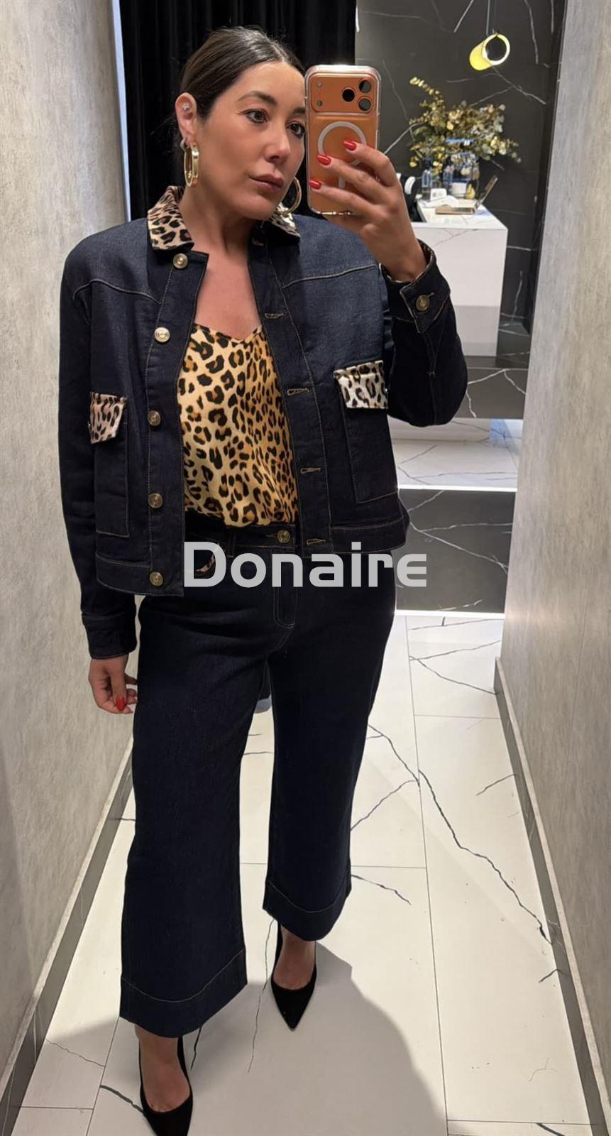 Cazadora vaquera detalles animal print Lola Casademunt - Imagen 1