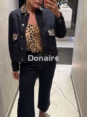 Cazadora vaquera detalles animal print Lola Casademunt - Imagen 1