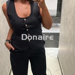 Chaleco azul marino raya diplomática Koralline - Imagen 1