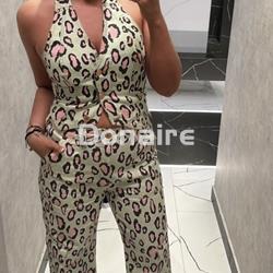 Chaleco mint manchas animal print rosas Open - Imagen 1