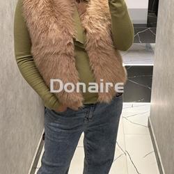 Chaleco pelo y punto beige Koralline - Imagen 1