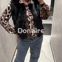 Chaleco pelo y punto negro Koralline - Imagen 1