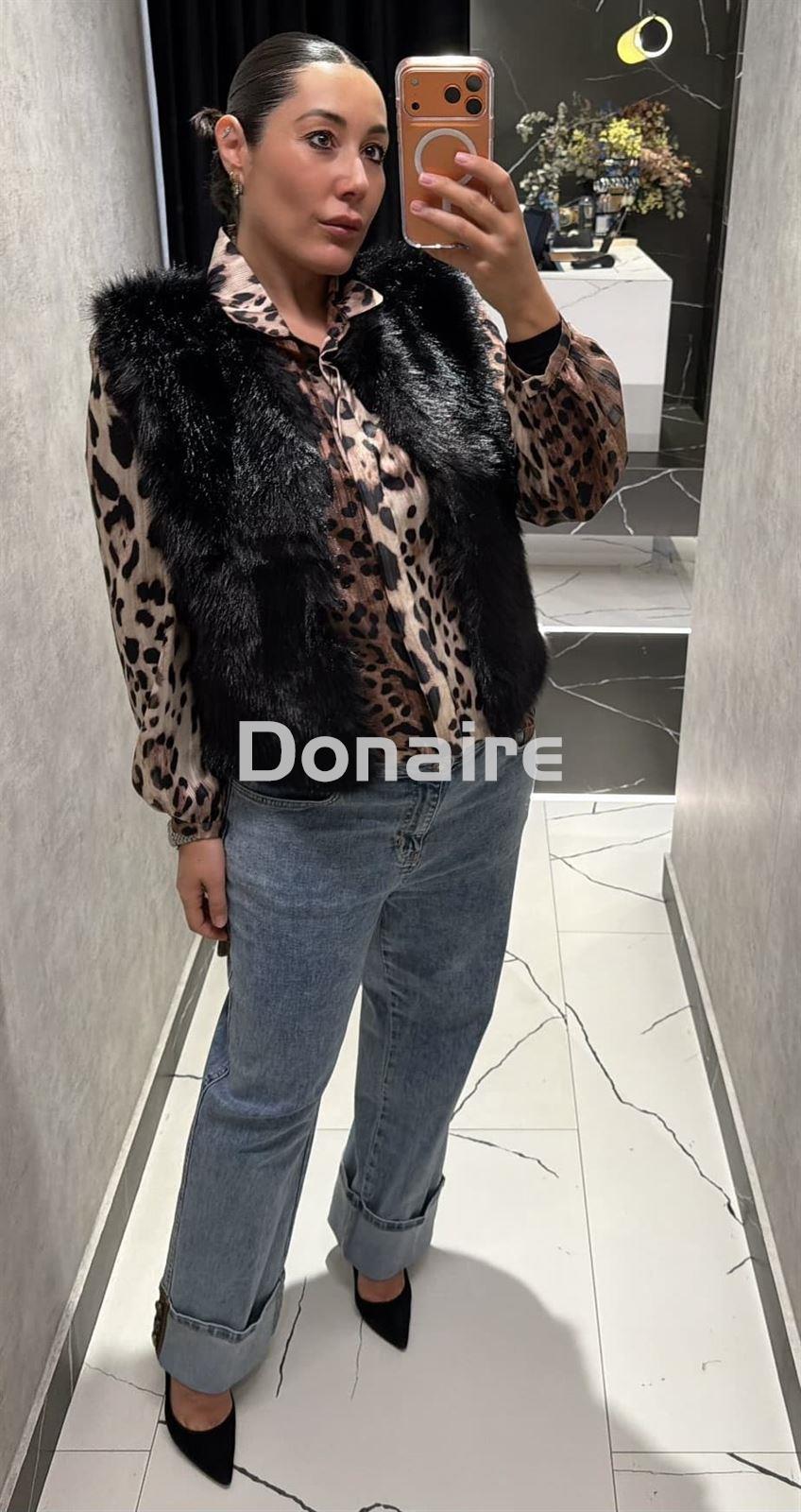 Chaleco pelo y punto negro Koralline - Imagen 2