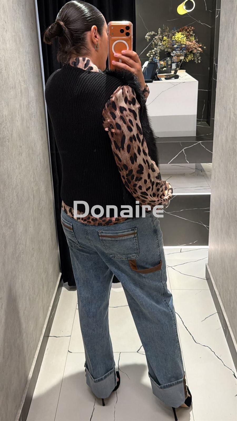 Chaleco pelo y punto negro Koralline - Imagen 3