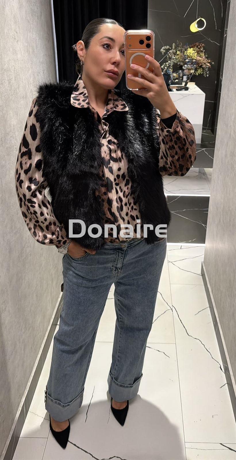 Chaleco pelo y punto negro Koralline - Imagen 4