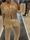 Chaqueta crochet beige y dorada Koralline - Imagen 1