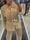 Chaqueta crochet beige y dorada Koralline - Imagen 2