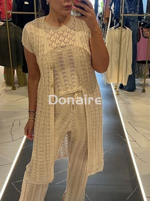 Chaqueta larga punto calado NKN - Imagen 1