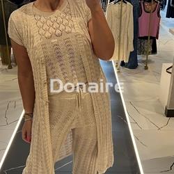 Chaqueta larga punto calado NKN - Imagen 2