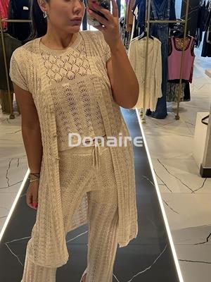 Chaqueta larga punto calado NKN - Imagen 2