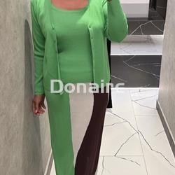 Chaqueta punto de canalé verde WNT - Imagen 1