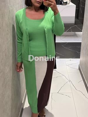 Chaqueta punto de canalé verde WNT - Imagen 1