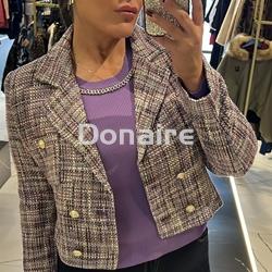 Chaqueta tweed multicolor corta Goa Goa - Imagen 1