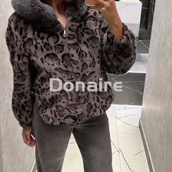 Chaquetón corto pelo animal print NKN - Imagen 1