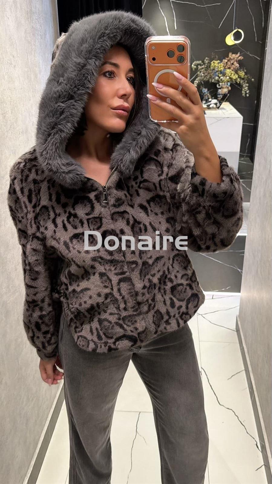 Chaquetón corto pelo animal print NKN - Imagen 2