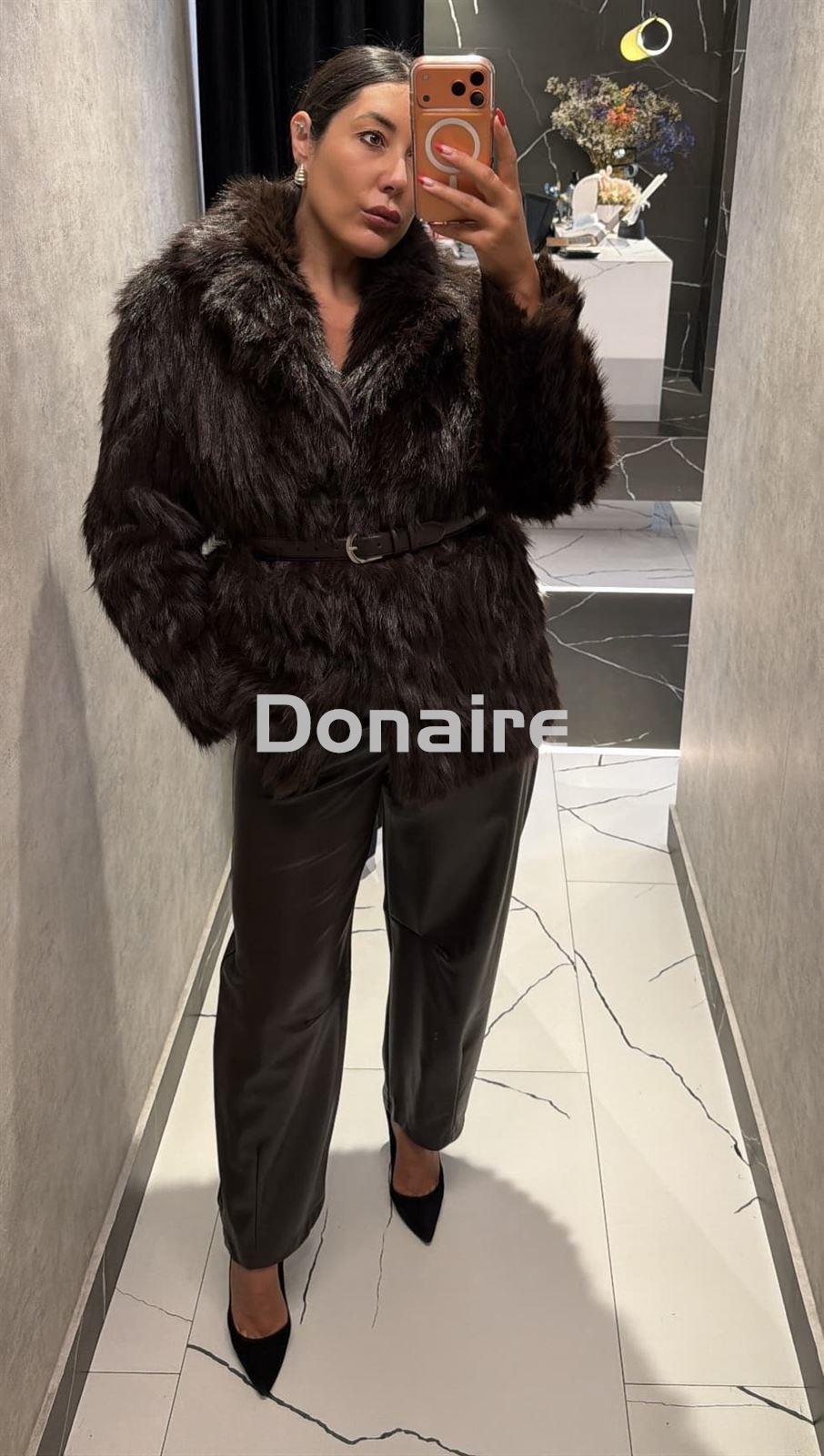 Chaquetón de pelo con cinturon Phard - Imagen 1