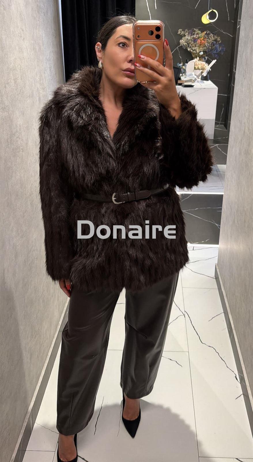 Chaquetón de pelo con cinturon Phard - Imagen 2
