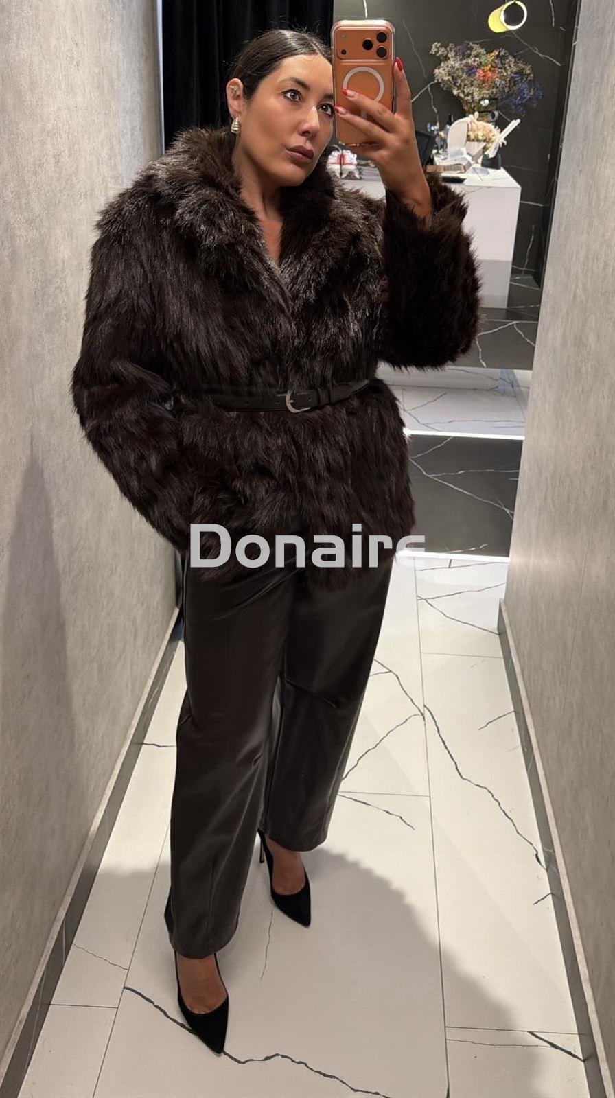 Chaquetón de pelo con cinturon Phard - Imagen 3
