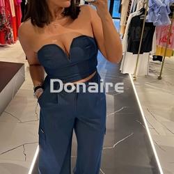 Crop top palabra de honor Sahoco - Imagen 1