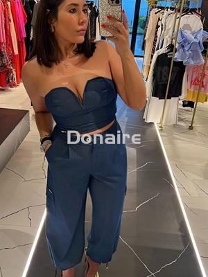 Crop top palabra de honor Sahoco - Imagen 1