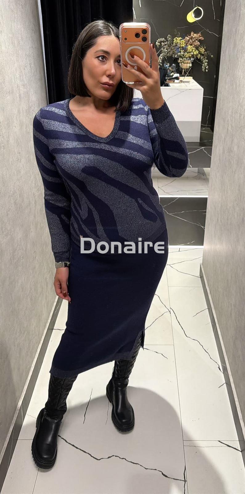 Falda azul marino y lurex Lolita - Imagen 1