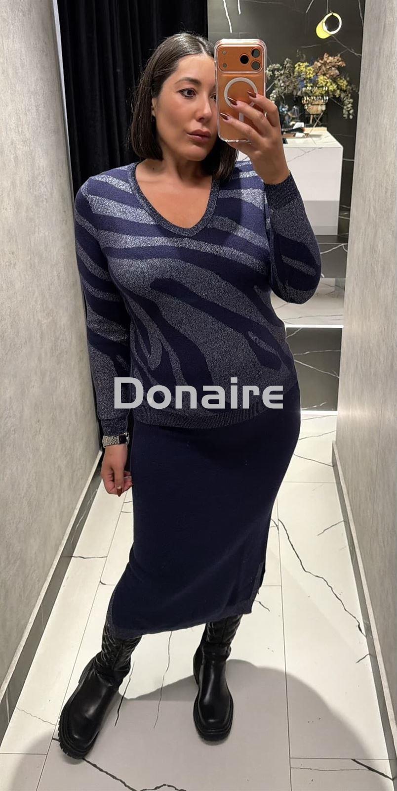 Falda azul marino y lurex Lolita - Imagen 2