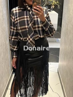 Falda flecos efecto piel Open - Imagen 2