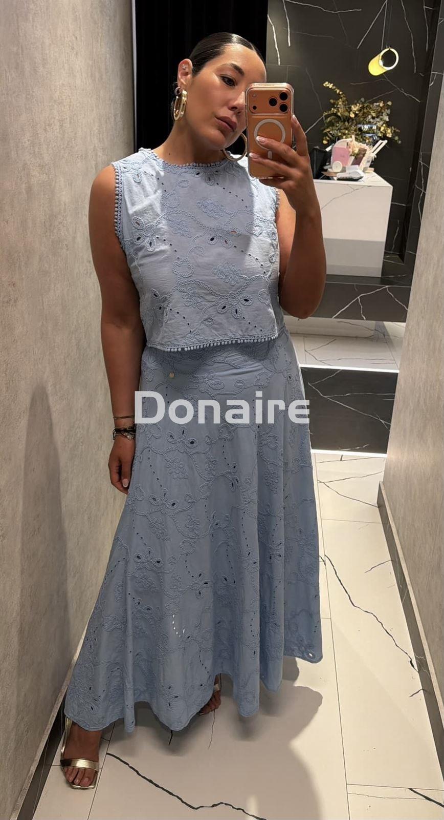 Falda larga azul cielo Goa Goa - Imagen 1