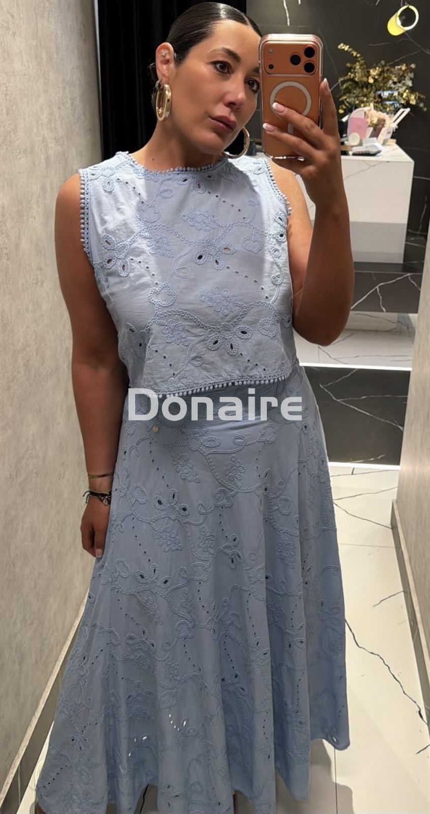 Falda larga azul cielo Goa Goa - Imagen 2