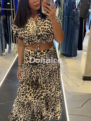 Falda larga vuelo animal print Dixie - Imagen 1